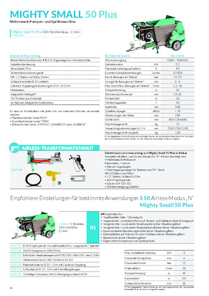 Mașini de pulverizat si transport mortar Imer Mighty Small 50 Plus