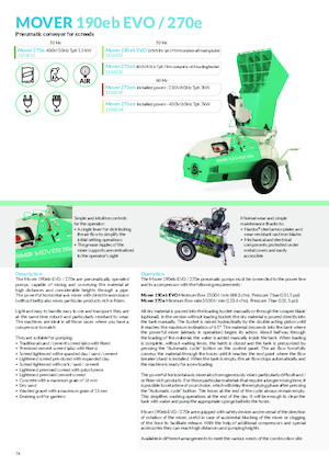 Mașini de pulverizat si transport mortar Imer Mover 270eb WT