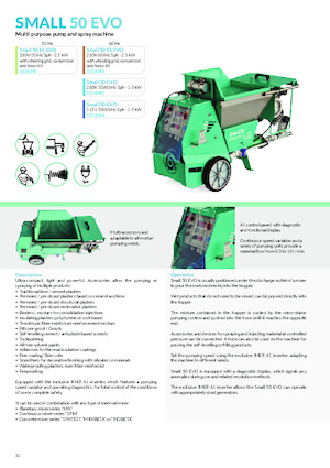 Mașini de pulverizat si transport mortar Imer Small 50 Evo