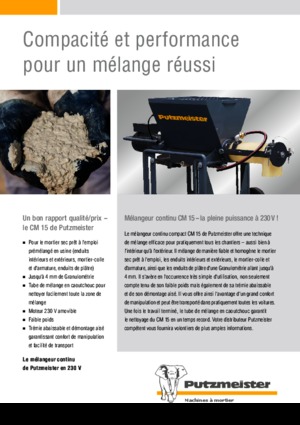 Pompe de amestecare mortar Putzmeister CM 15