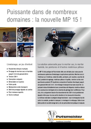 Pompe de amestecare mortar Putzmeister MP 15