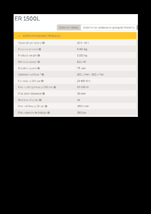 Capete de frezare montabile (hidr.) Epiroc ER 1500L