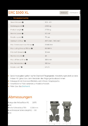Capete de frezare montabile (hidr.) Erkat ERC 1500XL