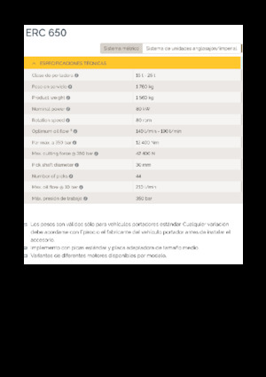 Capete de frezare montabile (hidr.) Epiroc ERC 650