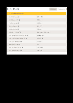 Capete de frezare montabile (hidr.) Epiroc ERL 1100