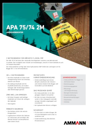 Vibratoare de suprafață montabile Ammann APA 7574 2M