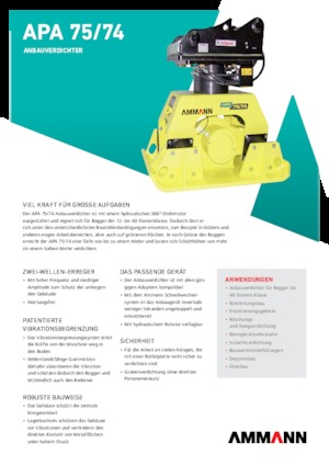 Vibratoare de suprafață montabile Ammann APA 7574