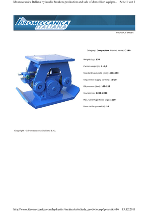 Vibratoare de suprafață montabile Idromeccanica C 180