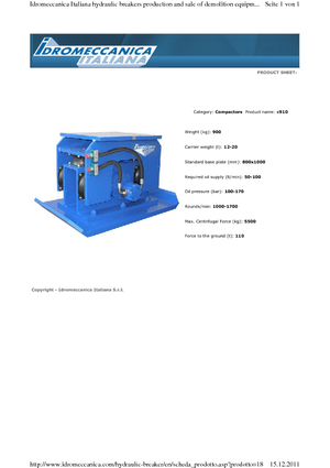 Vibratoare de suprafață montabile Idromeccanica C 910