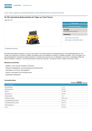 Vibratoare de suprafață montabile Atlas Copco HC 350
