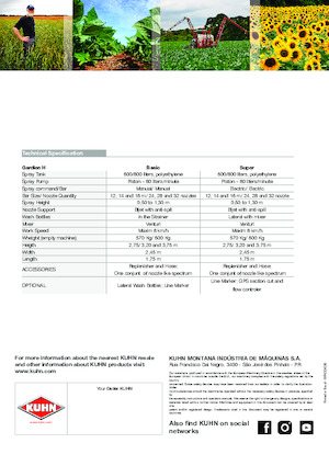 Pulverizatoare de câmp montabile Kuhn Gardien H 800