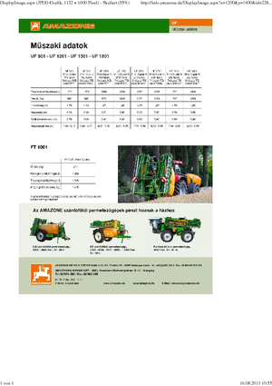 Pulverizatoare de câmp montabile Amazone UF 1201 (12,5)