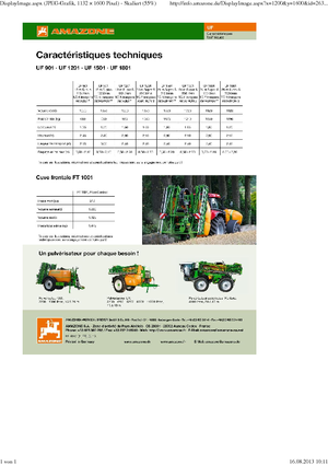 Pulverizatoare de câmp montabile Amazone UF 1201 (12,5)