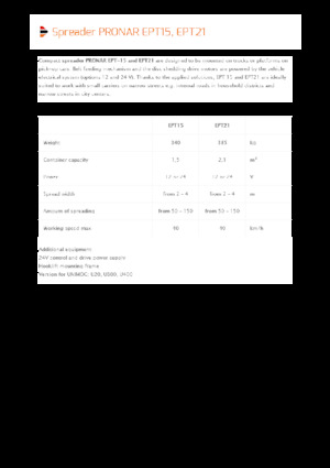 Ansamble de împrăștiere montate Pronar EPT 21