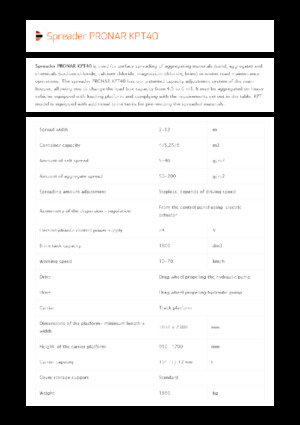 Ansamble de împrăștiere montate Pronar KPT 40 