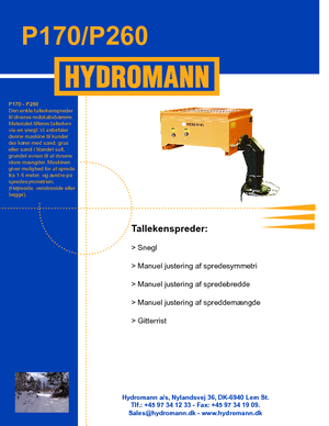Ansamble de împrăștiere montate Hydromann P 260