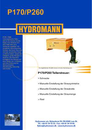 Ansamble de împrăștiere montate Hydromann P 260