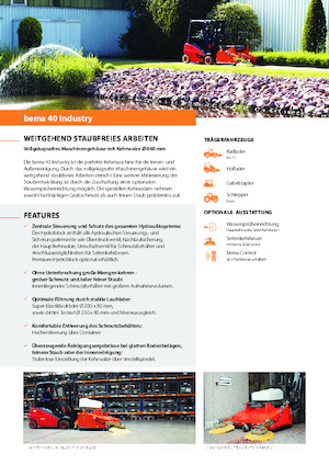 Măturători stradale montate Bema 40 Industry 1250