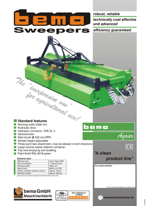 Măturători stradale montate Bema Agrar 2300