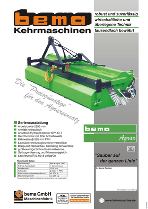 Măturători stradale montate Bema Agrar 2300