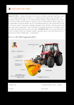 Măturători stradale montate Pronar ZM 28H