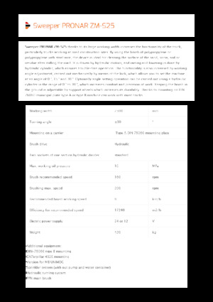 Măturători stradale montate Pronar ZM-S 25