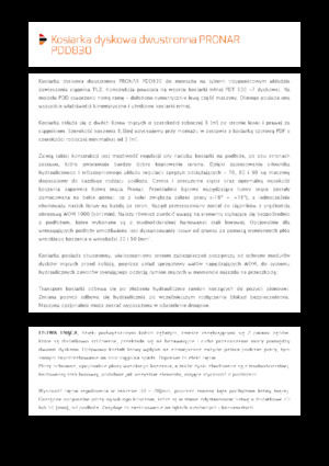 Cositori combinate cu discuri, fără tambur de condiționare Pronar PDD 830