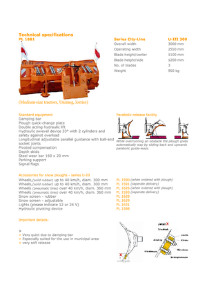 Pluguri de zăpadă cu lame multiple Hydrac U III 300 C