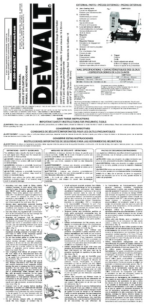 Cuie și capsatoare DEWALT DWFP12231
