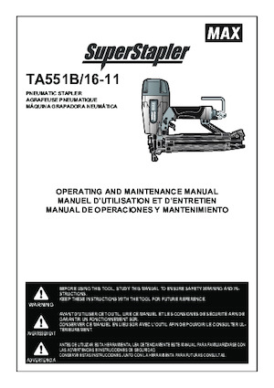 Cuie și capsatoare MAX USA CORP. TA551B/16-11