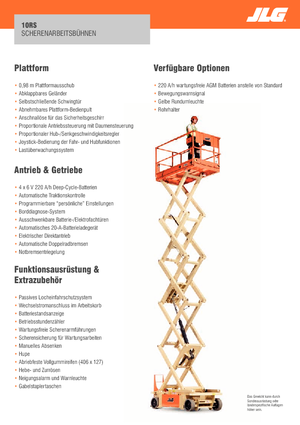 Platforme de ridicare de tip foarfecă pe roți JLG 10RS