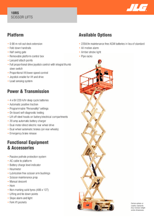 Platforme de ridicare de tip foarfecă pe roți JLG 10RS