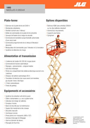 Platforme de ridicare de tip foarfecă pe roți JLG 10RS