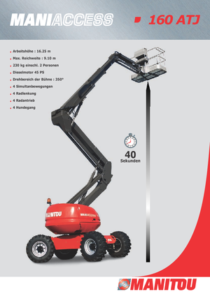 Nacele cu braț articulat pe roți Manitou 160 ATJ RC