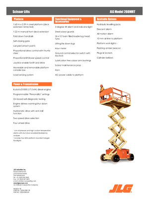 Platforme de ridicare de tip foarfecă pe roți JLG 260MRTA
