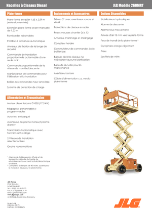 Platforme de ridicare de tip foarfecă pe roți JLG 260MRTA