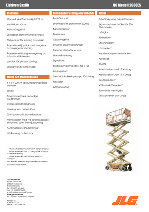 Platforme de ridicare de tip foarfecă pe roți JLG 2630 ES