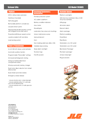 Platforme de ridicare de tip foarfecă pe roți JLG 2630 ES