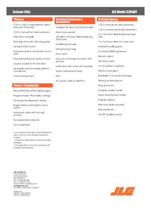 Platforme de ridicare de tip foarfecă pe roți JLG 3394RT