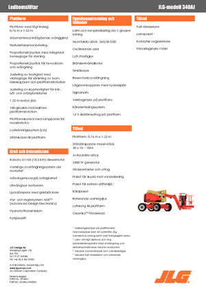 Nacele cu braț articulat pe roți JLG 340AJ