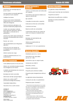 Nacele cu braț articulat pe roți JLG 340AJ