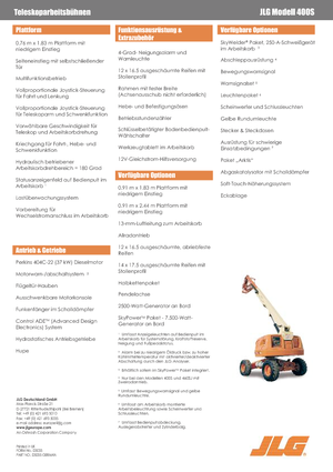 Nacele telescopice pe roți JLG 400 S