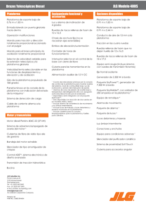 Nacele telescopice pe roți JLG 400 S