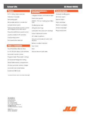 Platforme de ridicare de tip foarfecă pe roți JLG 4069LE