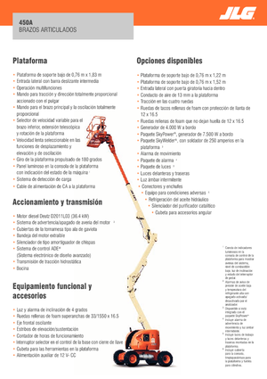 Nacele cu braț articulat pe roți JLG 450A Serie II