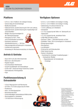 Nacele cu braț articulat pe roți JLG 450A Serie II