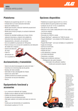 Nacele cu braț articulat pe roți JLG 600A
