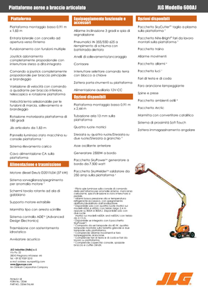 Nacele cu braț articulat pe roți JLG 600AJ