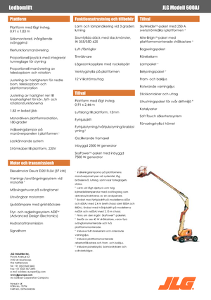 Nacele cu braț articulat pe roți JLG 600AJ