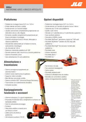 Nacele cu braț articulat pe roți JLG 600AJ